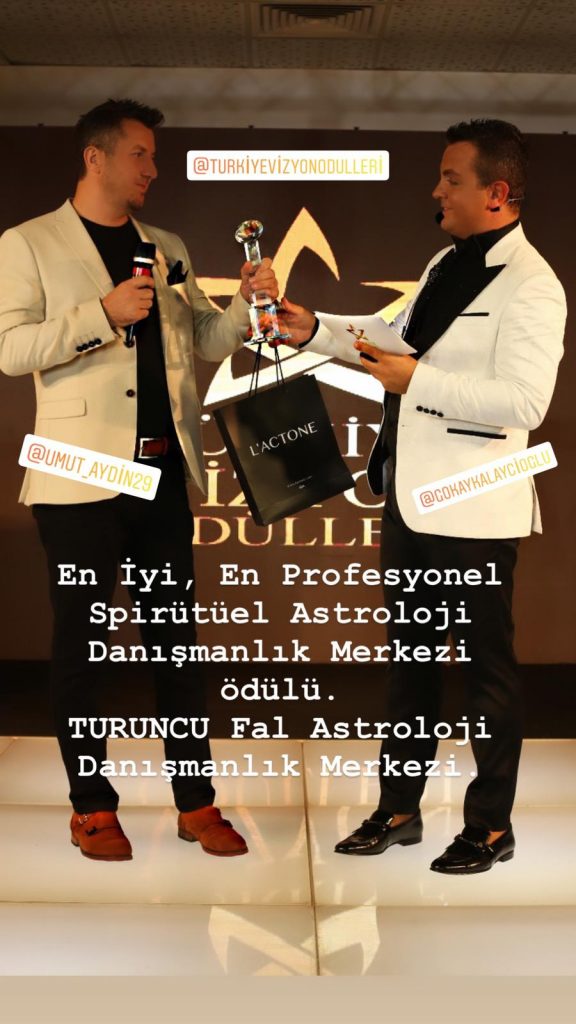 2019 Türkiye vizyon ödülleri, Turuncu Cafe en iyi astroloji ve spiritüel danışmanlık merkezi