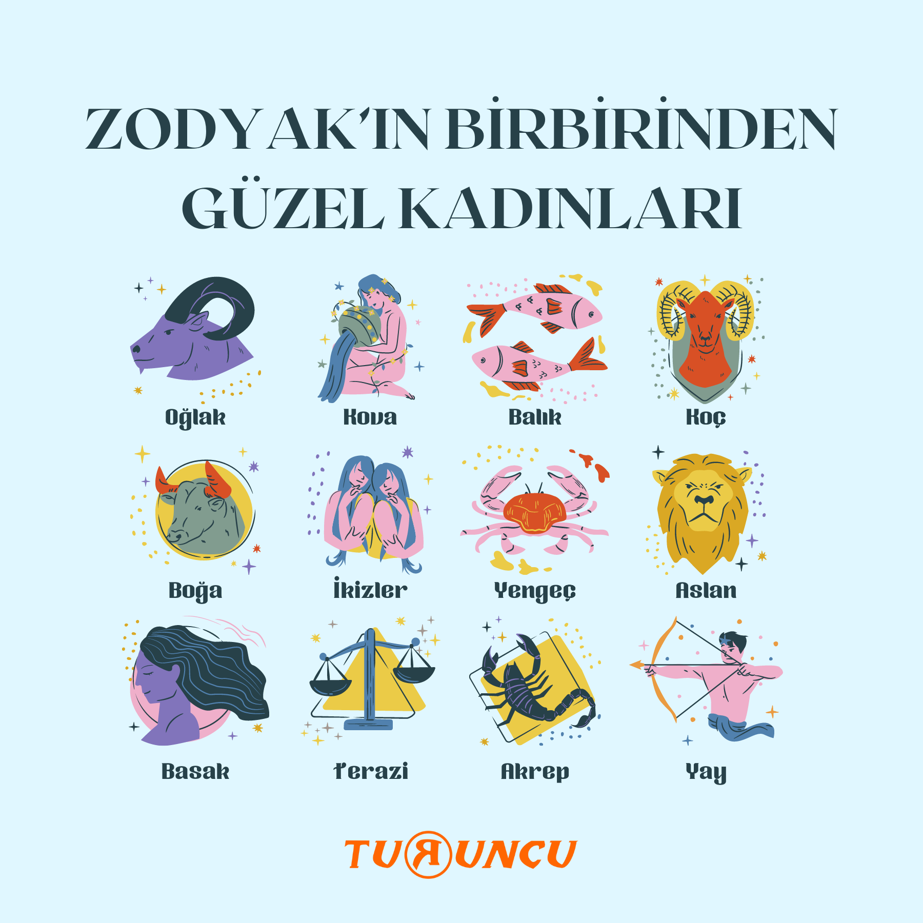 ZODYAK’IN BİRBİRİNDEN GÜZEL KADINLARI | Turuncu Fal Cafe ZODYAK’IN BİRBİRİNDEN GÜZEL KADINLARI